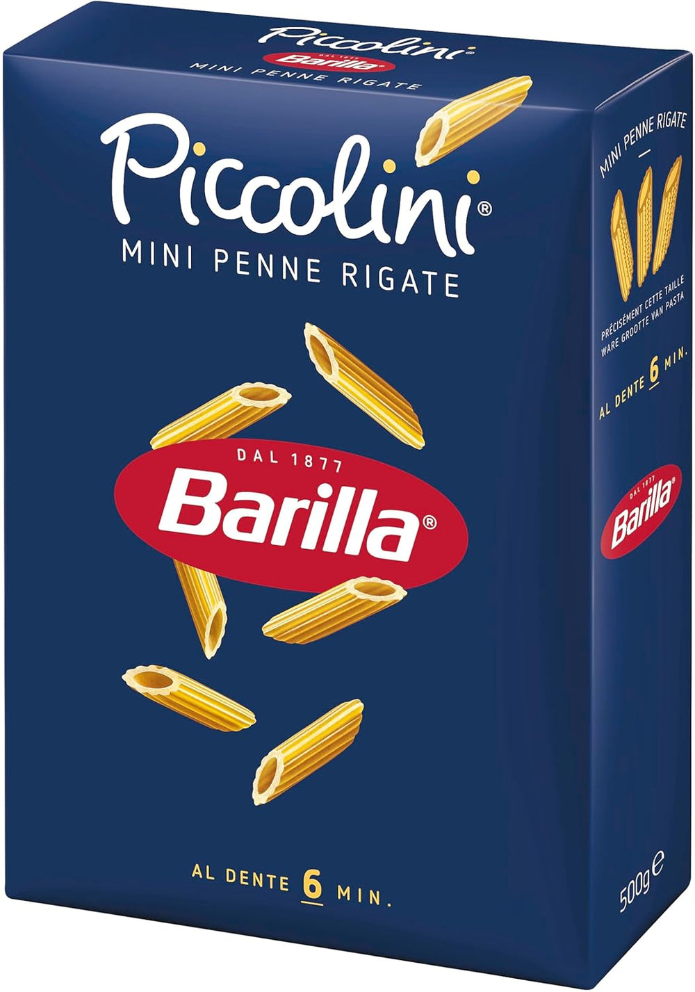 Pâtes Barilla Piccolini Mini Penne Rigate, 500g
