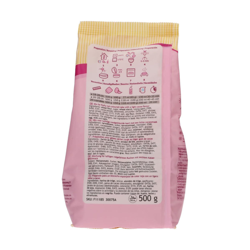Funcakes Mix Für Red Velvet Cake: Einfach Zu Verwendender, Schön Weicher Und Flauschiger Kuchen Mit Leichtem Schokoladengeschmack, Auch Für Cupcakes Aus Rotem Samt Geeignet, Halal. 500 G. Amestec pentru copt si gatit Naty Shop