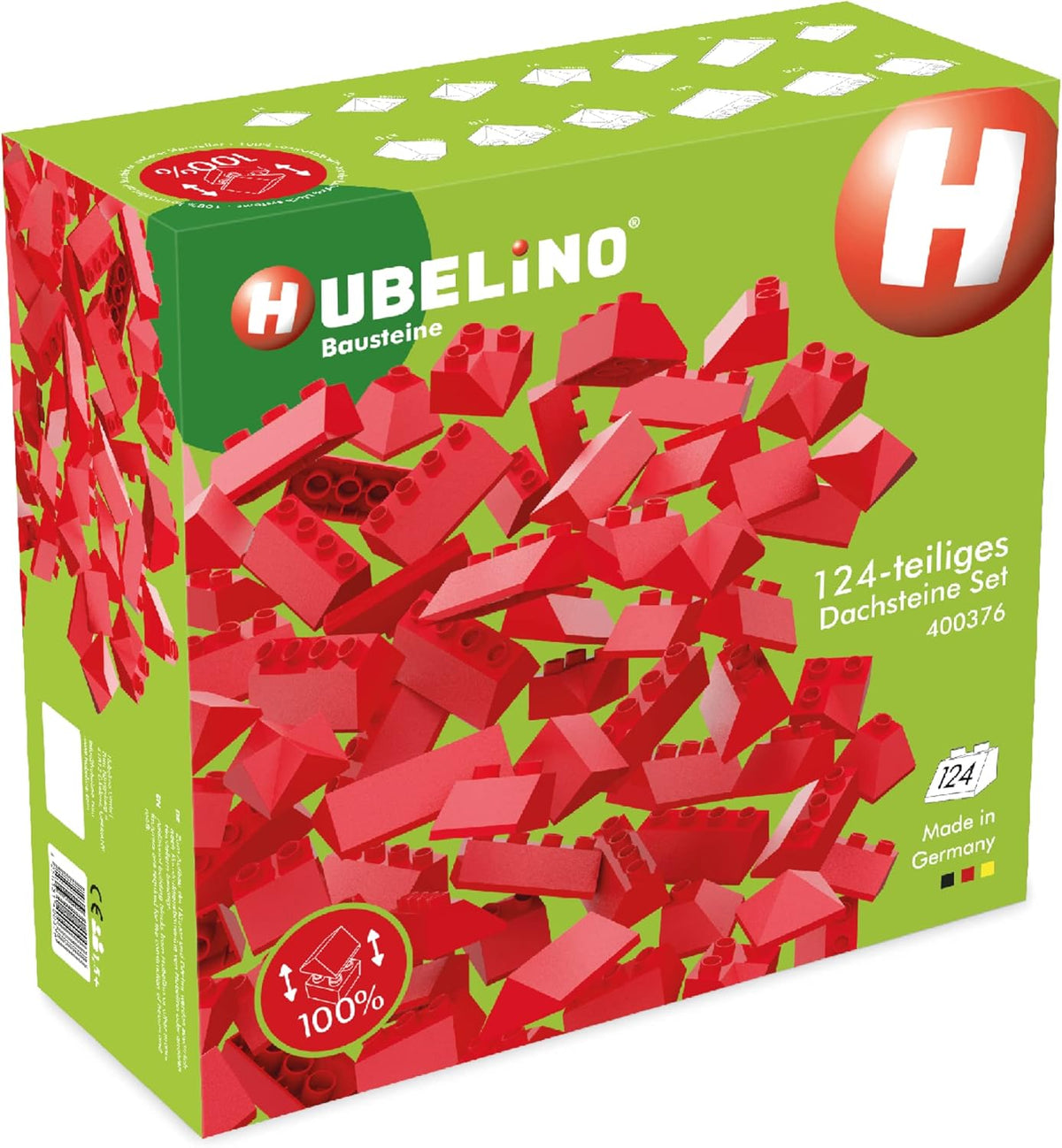 Hubelino 124-teiliges Dachsteine ​​​​Set