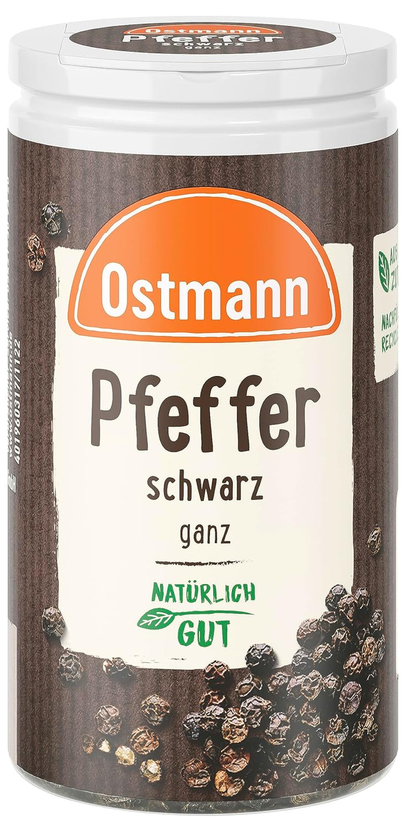 Ostmann Gewürze - Pfeffer schwarz ganz | 40 g dans Der Streudose