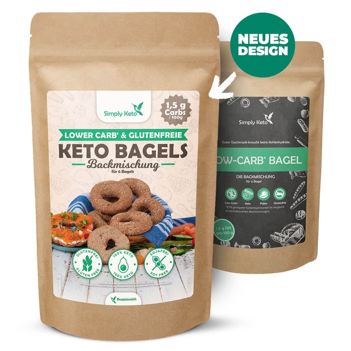 Mélange à pâtisserie pour bagel Simply Keto Lower Carb* pour régime faible en glucides* et cétogène - sans lactose et sans gluten - 335 grammes Naty Shop Kitchen