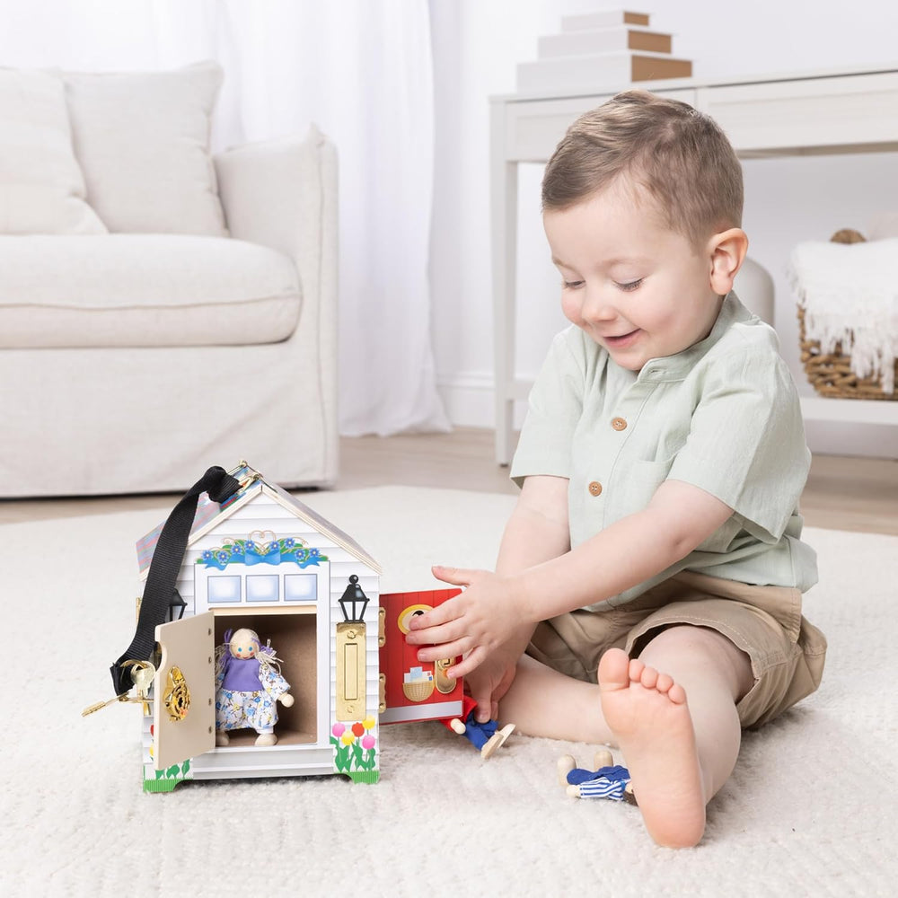 Melissa & Doug Maison de poupée en bois avec sons de cloches, multicolore, convient aux enfants de 3 ans et plus, garçons et filles