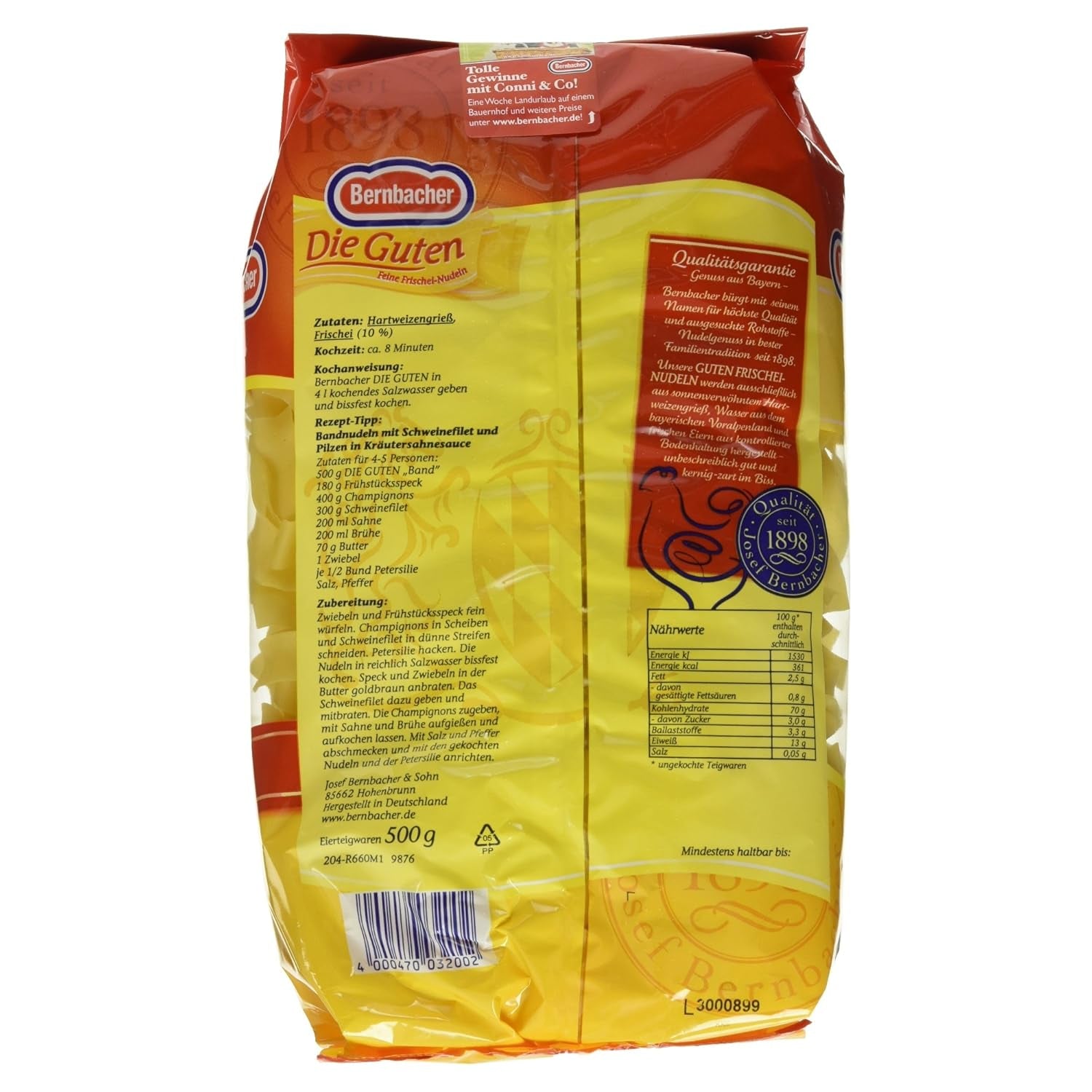 Die Guten feine Frischei-Nudeln Band, 500g
