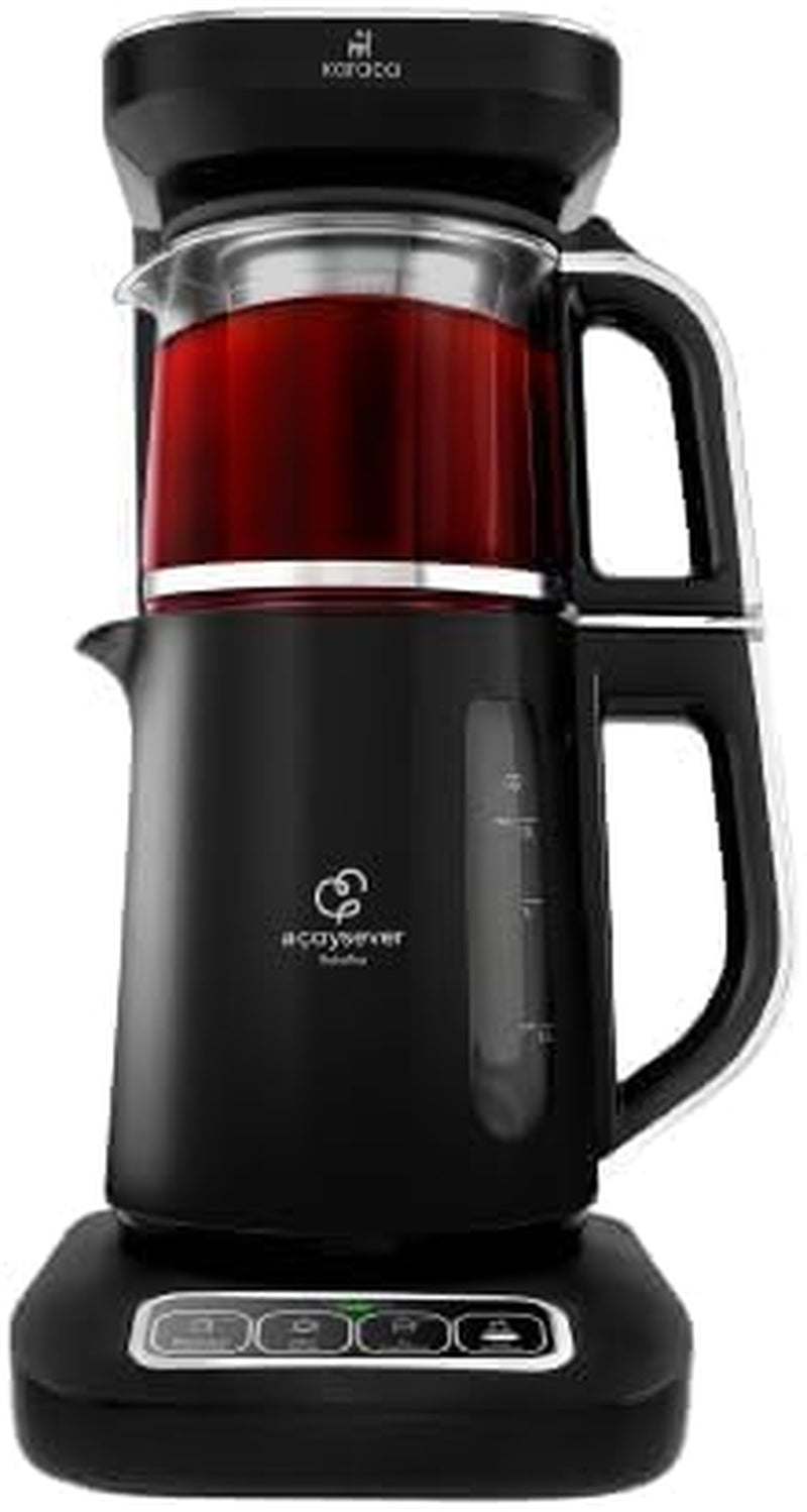Karaca Caysever Robotea Pro Machine à thé automatique parlante 4 en 1 avec filtre chauffe-bouillie et bouilloire théière turque 2500 W gris sidéral