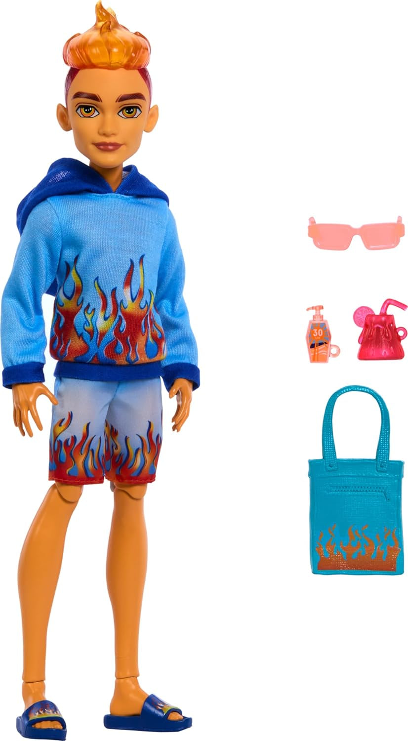 Monster High Scare-adise Island Clawdeen Wolf Puppe avec Badeanzug, Jogger et Strandzubehör comme Visier, Wasserflasche et Buch