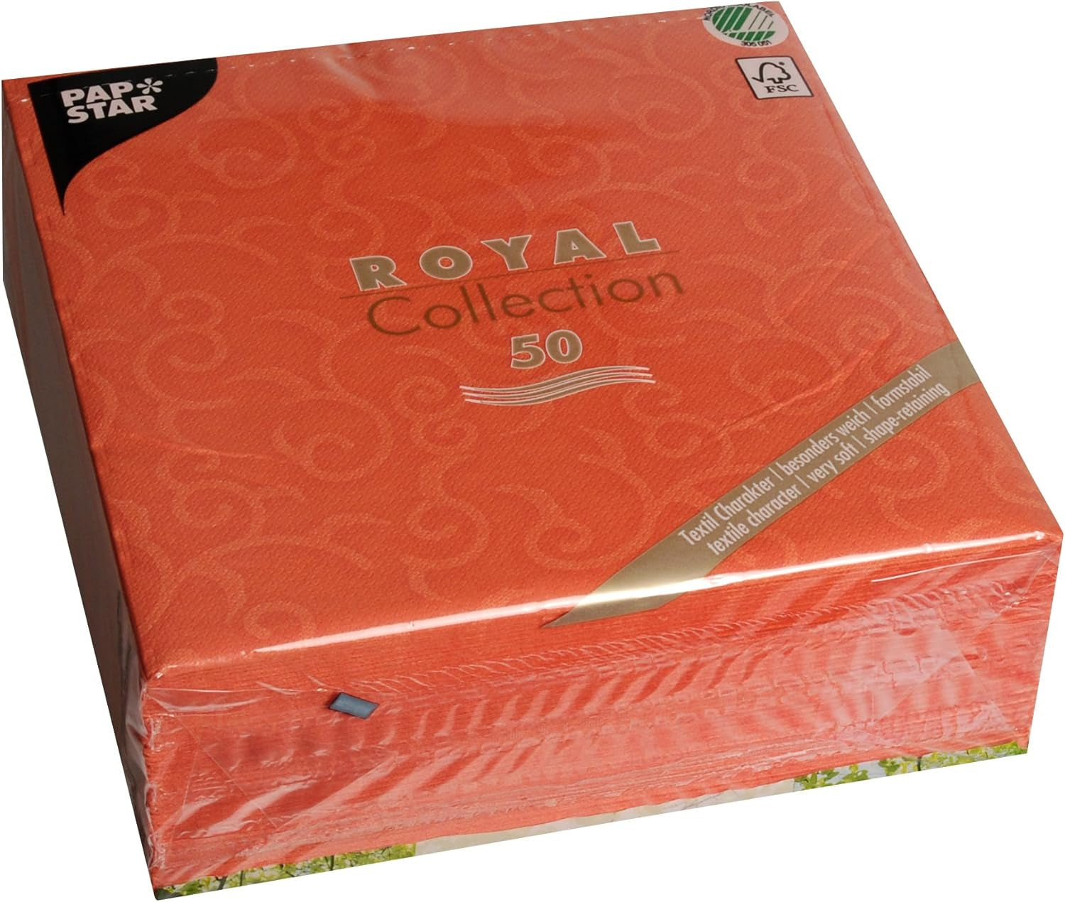 Papstar, 50 de șervețele "ROYAL Collection" 1/4 fold 40 Cm X 40 Cm nectarină "Casali", #84878