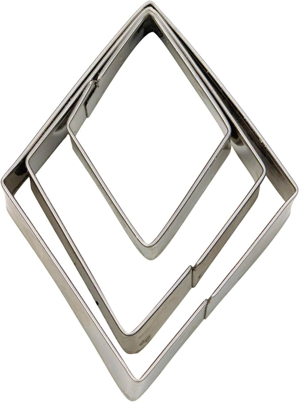 Set de 3 emporte-pièces Städter en forme de diamant en acier inoxydable, dimensions : 3/5/7 cm