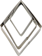 Set de 3 emporte-pièces Städter en forme de diamant en acier inoxydable, dimensions : 3/5/7 cm