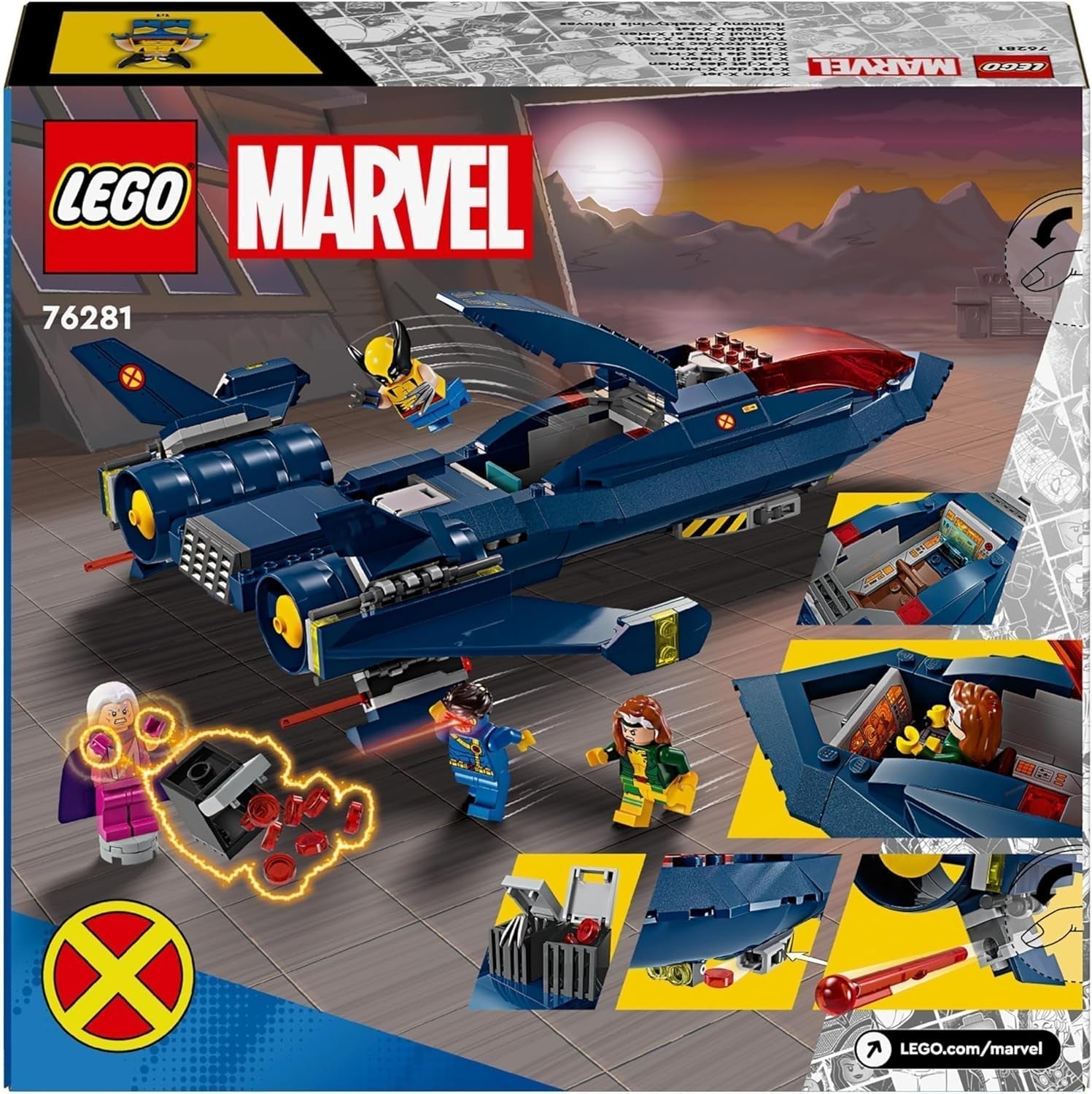 LEGO Marvel X-Jet The X-Men Modèle de construction d'avion avec figurines comprenant Wolverine et Rogue Super-héros Jouet pour enfants Cadeau pour garçons et filles de 8 ans 76281 Jeux de construction Beuche den LEGO-Store