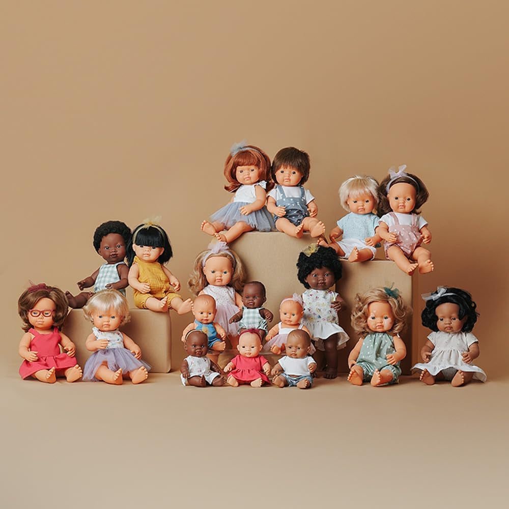 Miniland Puppe, 38cm, afrikanisches Mädchen. In Spanien hergestellt. Anatomisch korrekt. My Friend & Me Collection