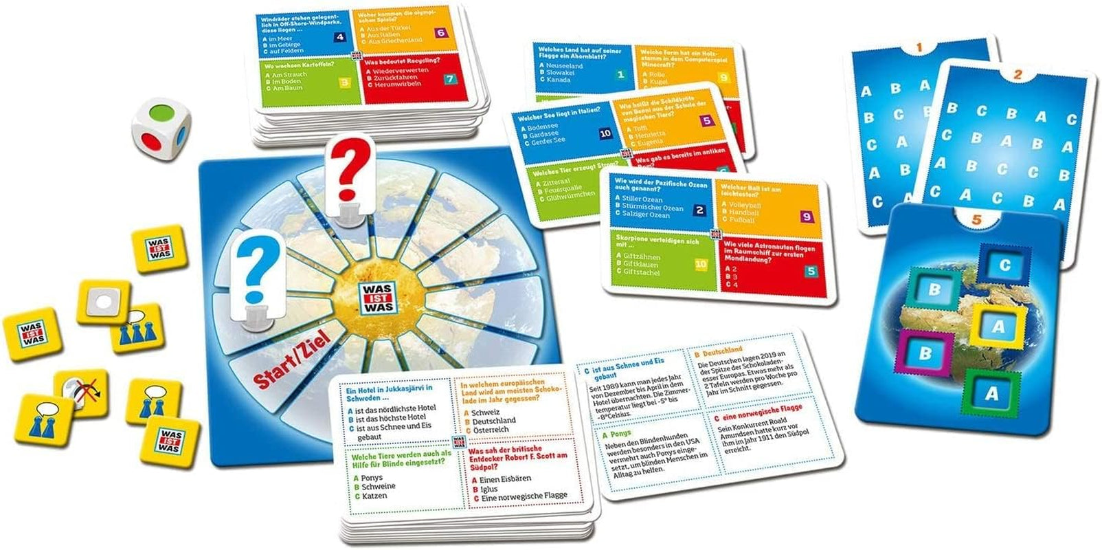 KOSMOS 687748 Quoi de neuf : Découvrez le monde, jeu de quiz, plus de 300 questions de quiz, jeu de connaissances coopératif pour les enfants et les jeunes de 8 ans et plus, devinettes amusantes, jeu familial