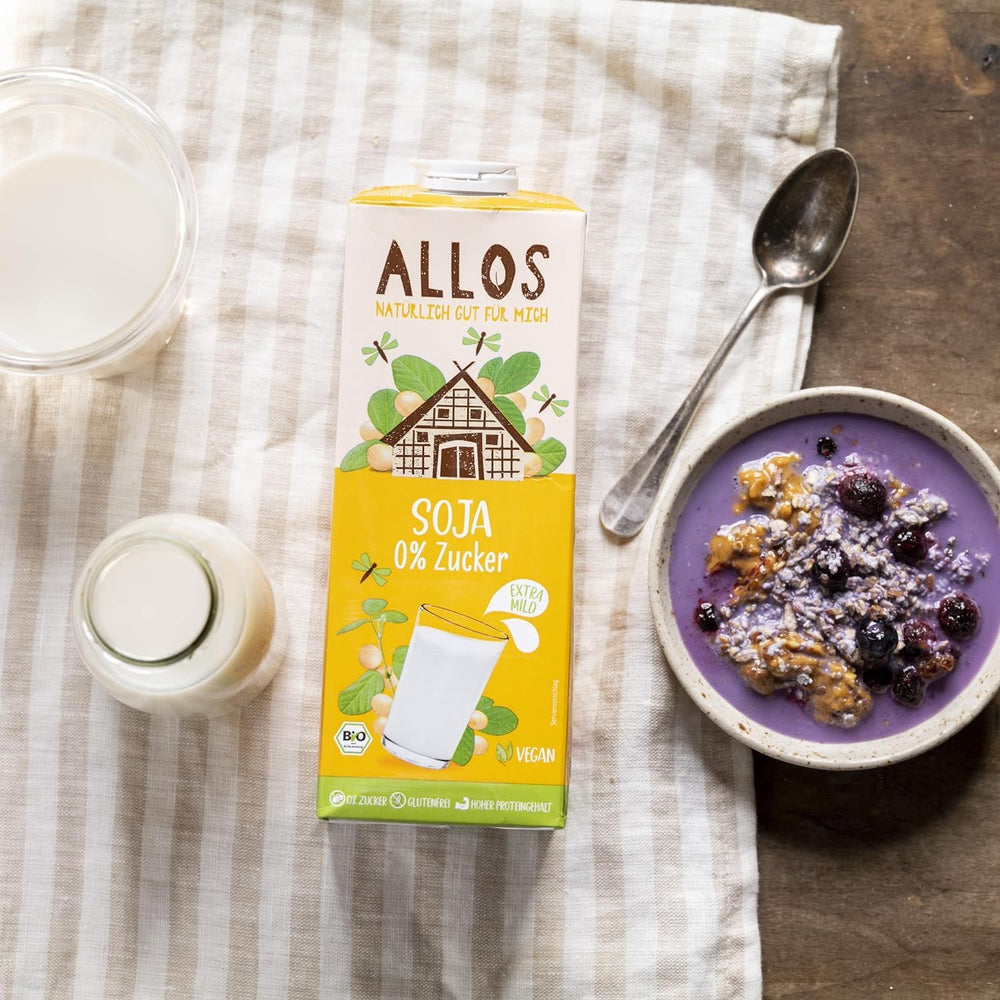 Allos Bio Sojadrink sans Zucker | Alternative alimentaire au soja | Boisson au soja | Boire à la base de Pflanzen | Boisson végétalienne | sans aucun doute Zucker | végétalien | sans lactose | 1 litre (6 pièces)