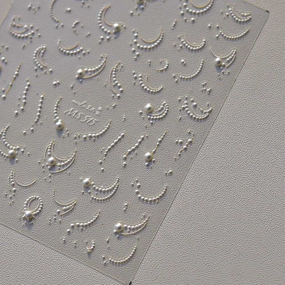 JMEOWIO 3D Nail Sticker Perlenlinie Nail Art Sticker Selbstklebend Nagelaufkleber 5D Stereoskopisch Dekoration Nageldesign Zubehör 1 Blatt