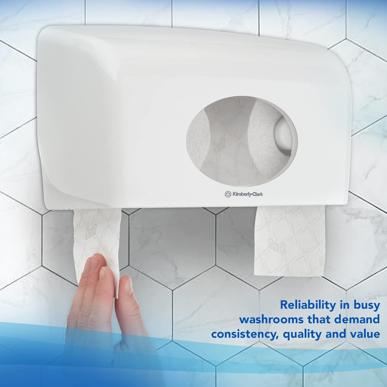 Papier toilette Scott® Essentialtm 8519 Papier toilette en fibres recyclées blanc 2 épaisseurs certifié FSC 64 rouleaux X 350 feuilles (total 22 400 feuilles)