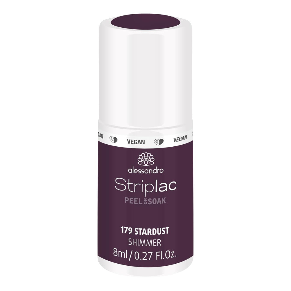 Vernis à ongles UV Alessandro Striplac Midnight Black – Délicat et longue tenue – S'enlève facilement grâce à la technologie Peel-Off Removal – Vegan et cruelty-free – 8 ml