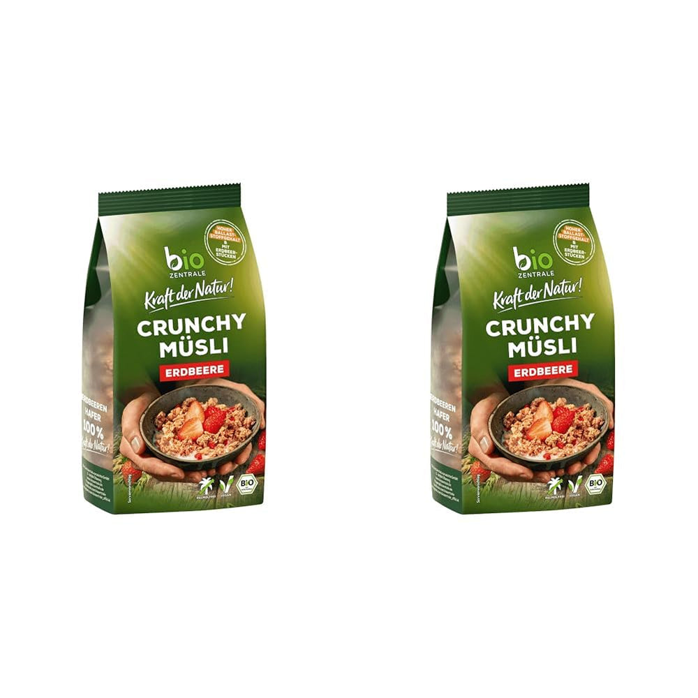 Muesli croustillant aux baies Biozentrale | 375 g de Muesli bio | Idéal pour le petit-déjeuner et votre tasse de muesli à emporter | Une alternative aux barres de muesli