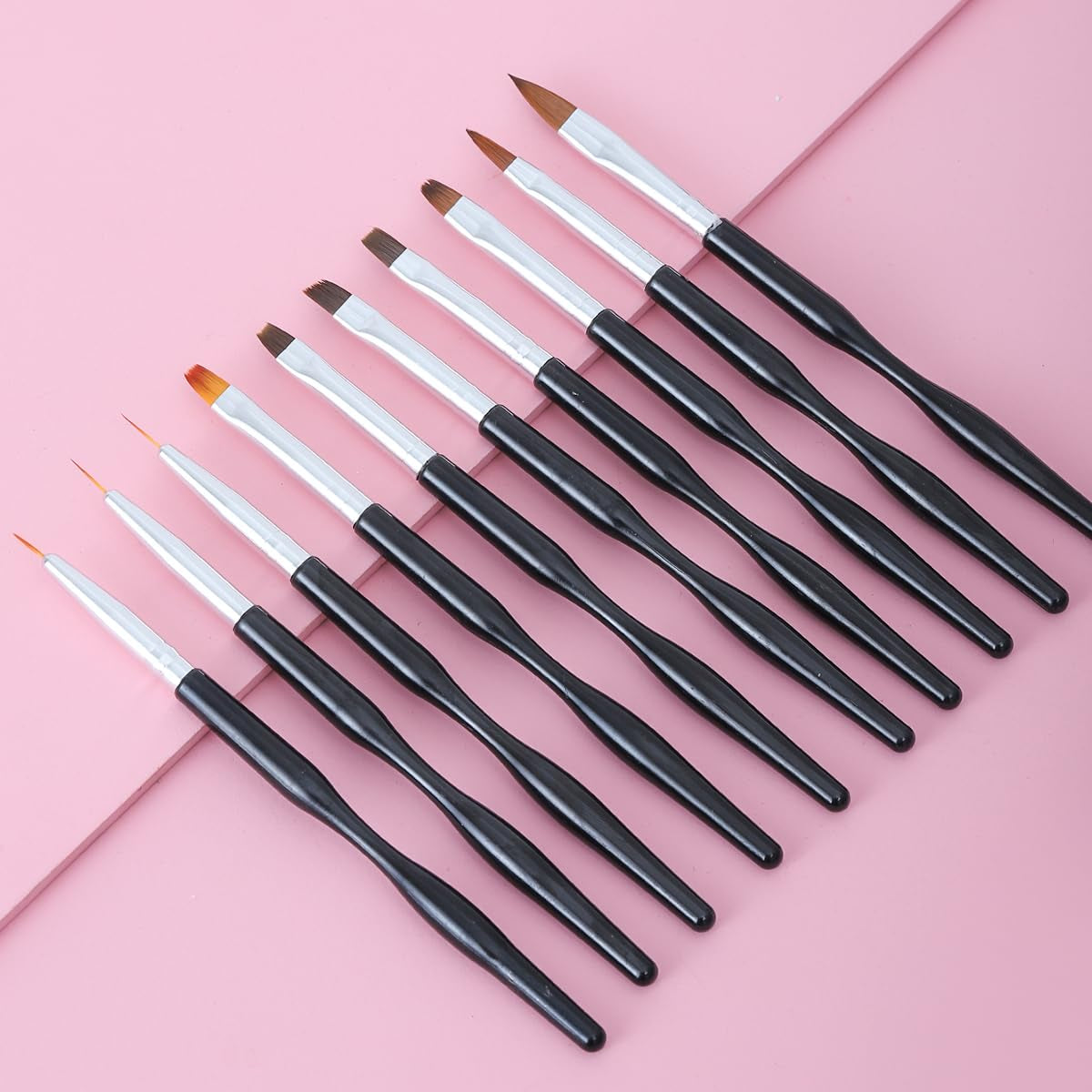 Ensemble de pinces à ongles pour Nail Art, 10 pièces de pinces à ongles, pinces à ongles professionnelles, pinces à revêtement fin pour ongles, noir