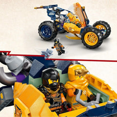 LEGO NINJAGO Le buggy tout-terrain Ninja d'Arin, jouet ninja avec voiture, dragon et 4 mini figurines, modèle de buggy aventure pour enfants, cadeau d'anniversaire pour garçons et filles de 7 ans 71811 Jeux de construction Beuche den LEGO-Store