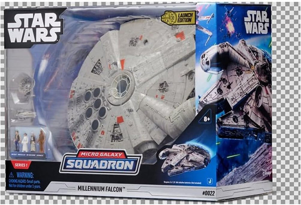 Star Wars Micro Galaxy Squadron SWJ0332 - Faucon Millenium, véhicule officiel 22,5 cm avec lumières, sons et figurines Naty Shop
