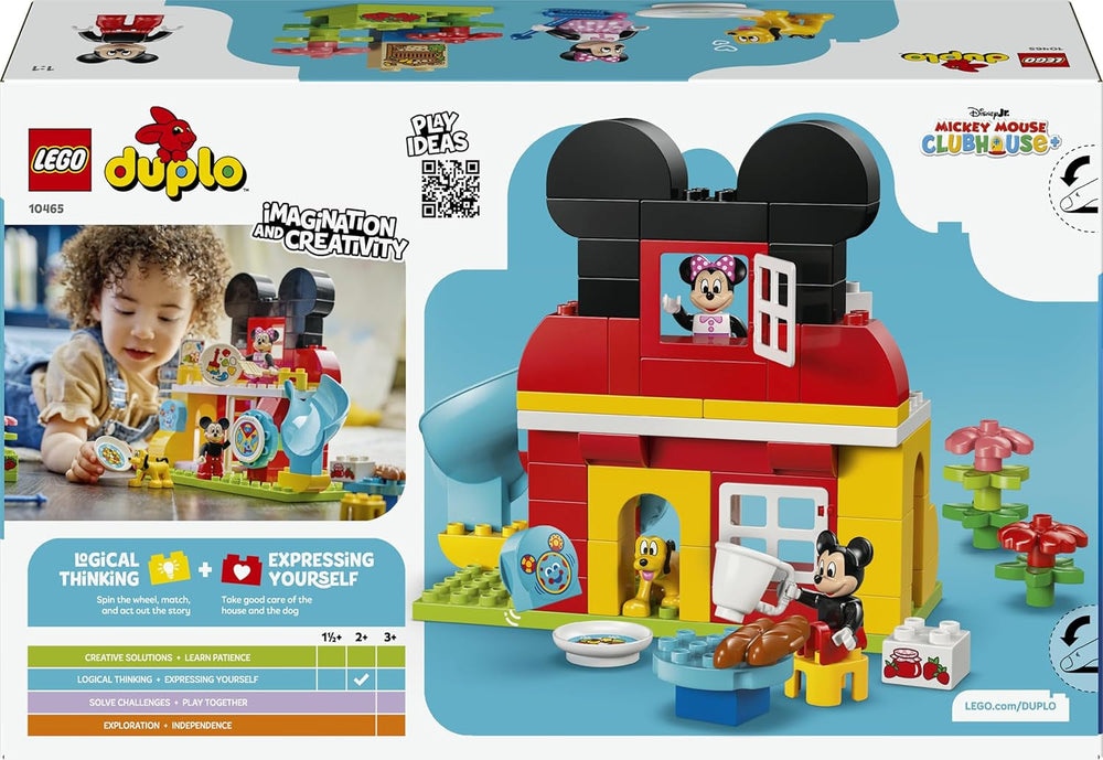 LEGO DUPLO | Micky Maus Wunderhaus mit Minnie und Pluto - Pädagogisches Feinmotorik Spielzeug für Kleinkinder - inkl. 3 Figuren & Toodles - Geschenk für Jungen & Mädchen ab 2 Jahren - 10465
