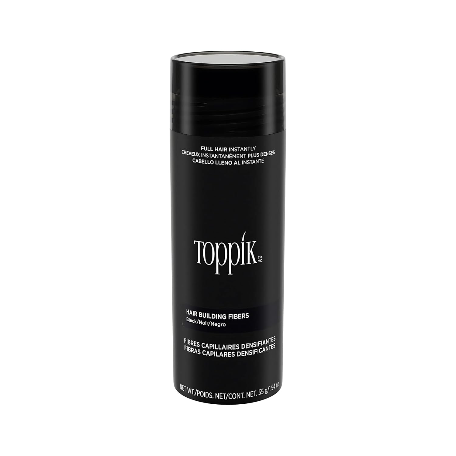 Cheveux dispersés châtain foncé pour des cheveux plus fournis en quelques secondes Poudre capillaire pour un look authentique Perte de cheveux en cas de perte de cheveux Pour hommes femmes 55 g Naty Shop Hair Care Noir 55 G (1 paquet)