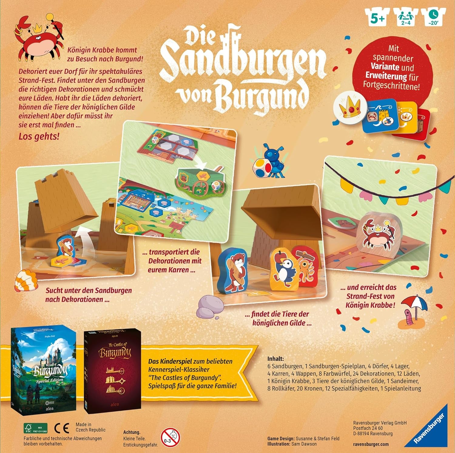 Ravensburger 24687 Châteaux de Sable de Bourgogne - Jeu pour enfants à partir de 5 ans, pour 2 à 4 joueurs