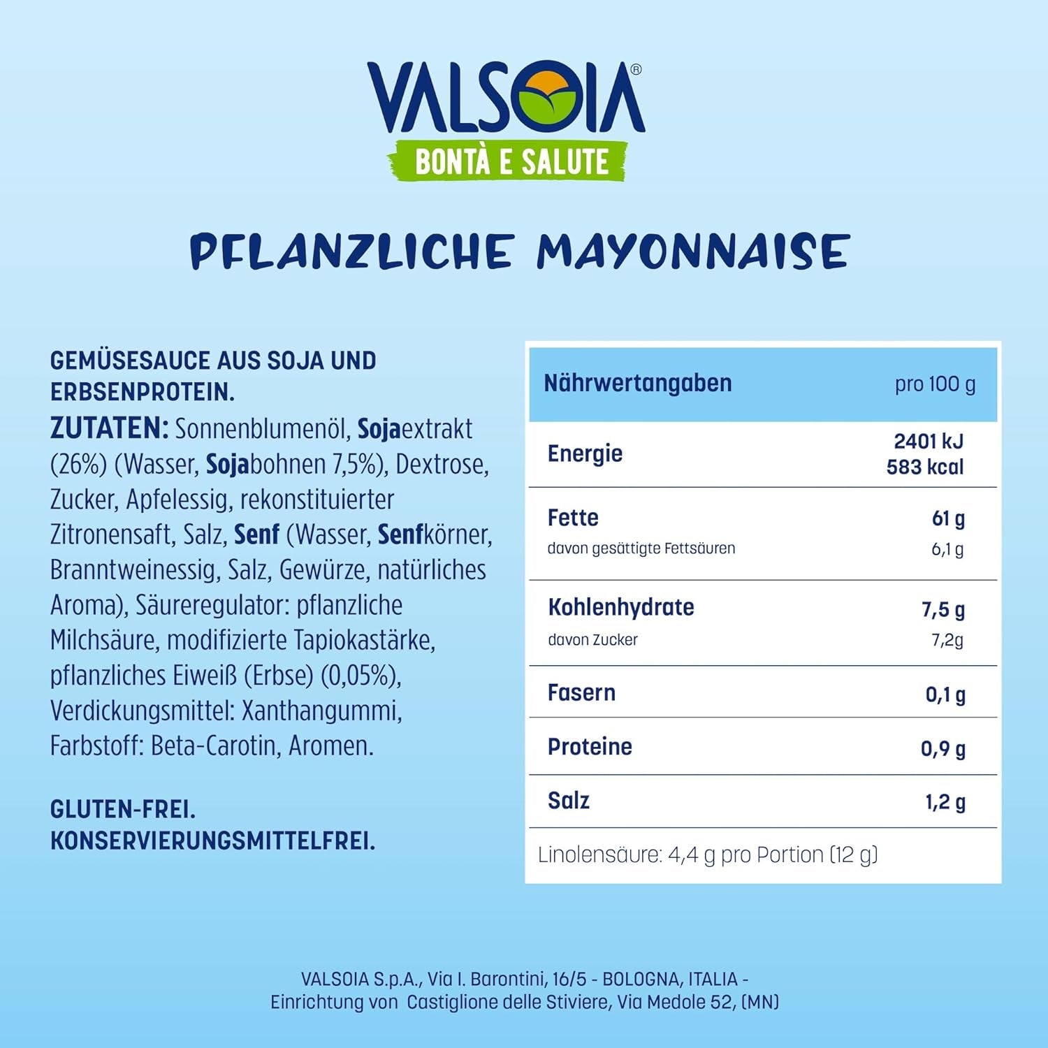Mayonnaise végétale au soja sans œufs, idéale pour les végétaliens et végétariens, polyvalente en cuisine, 4 x 150 ml
