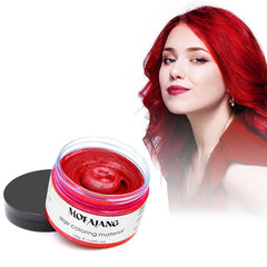 Coloration capillaire temporaire, 4,23 onces de cire colorée pour hommes et femmes, pommade de couleur naturelle lavable, teinture capillaire instantanée pour fête, cosplay, Halloween (rouge) Naty Shop Coloration capillaire rouge 120G (1 paquet)