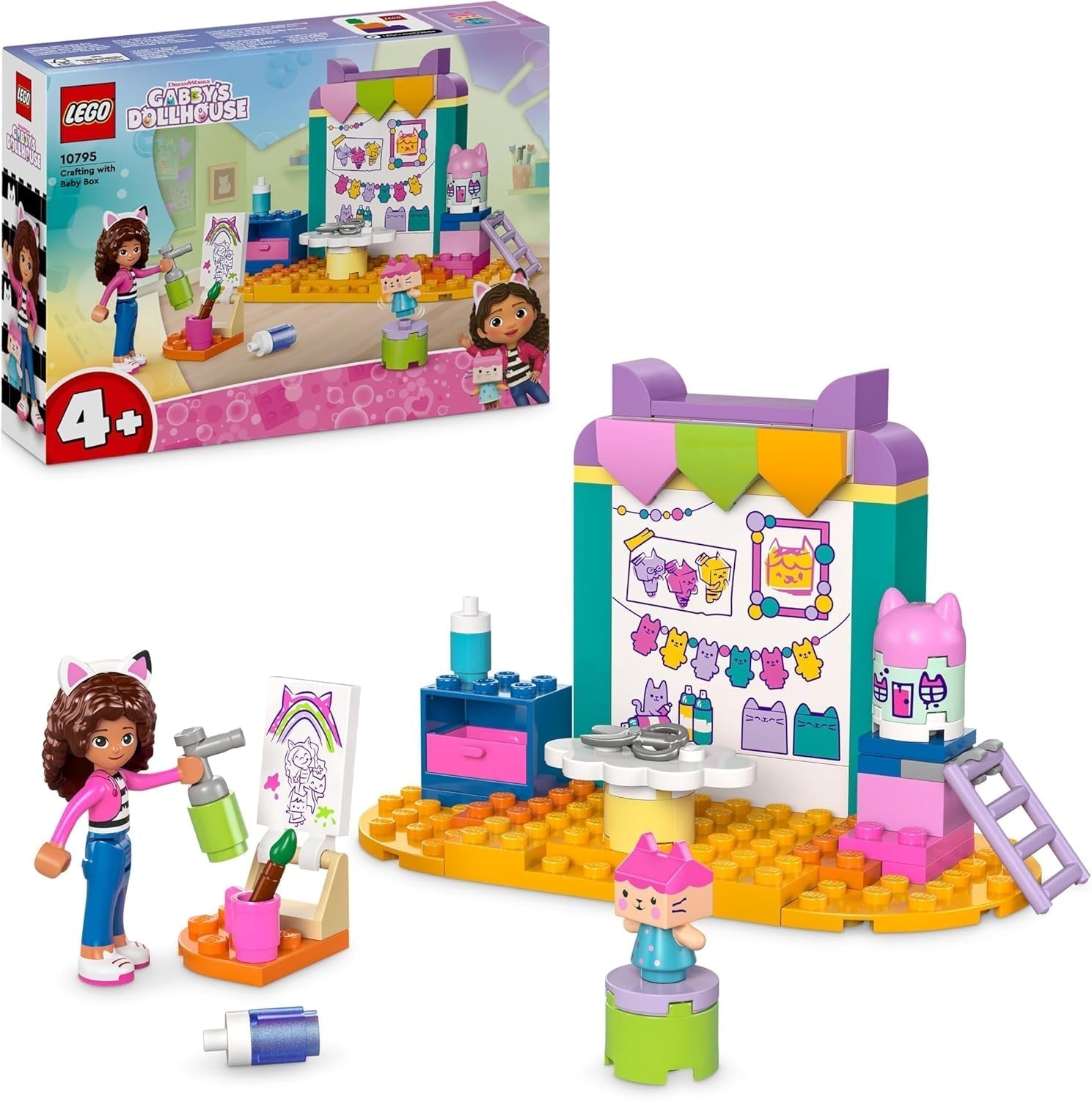 LEGO 4+ Gabby's Dollhouse Craft Fun avec boîte pour bébé, jeu de rôle, ensemble d'art créatif et d'artisanat pour filles et garçons de 4 ans, modèle de maison de jouet 10795 ensembles de construction Besuche den LEGO-Store Default Title