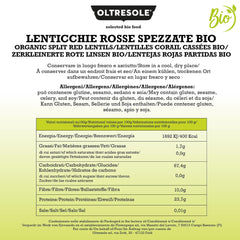 Lentilles rouges concassées biologiques 5 kg Légumineuses biologiques décortiquées et concassées Aucun trempage requis Source de protéines et de fibres Pack économique