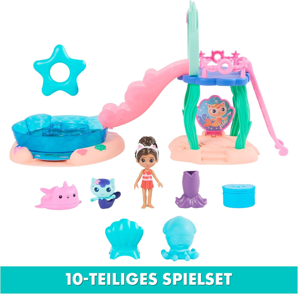 Gabby's Dollhouse, ensemble de jeu Purific Pool Party avec figurines Gabby et suricate et chambre de luxe, Cakey Baking, Cakey Kitchen