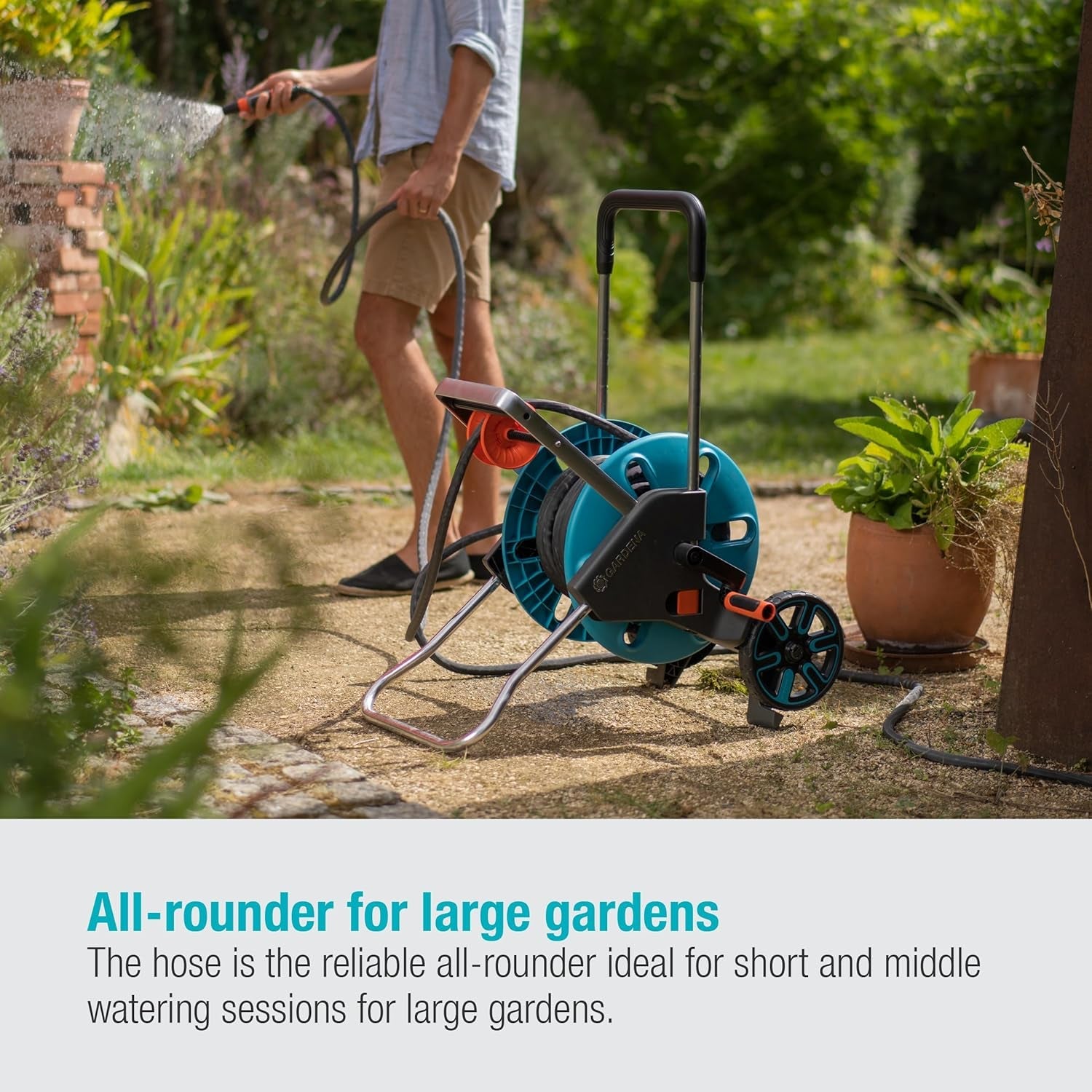 Furtun textil Gardena Liano Life 1/2 inch, set 30 m: Furtun de grădină extrem de flexibil din material textil, cu furtun interior din PVC, fără îndoituri, ușor, rezistent la intemperii (18457-20)