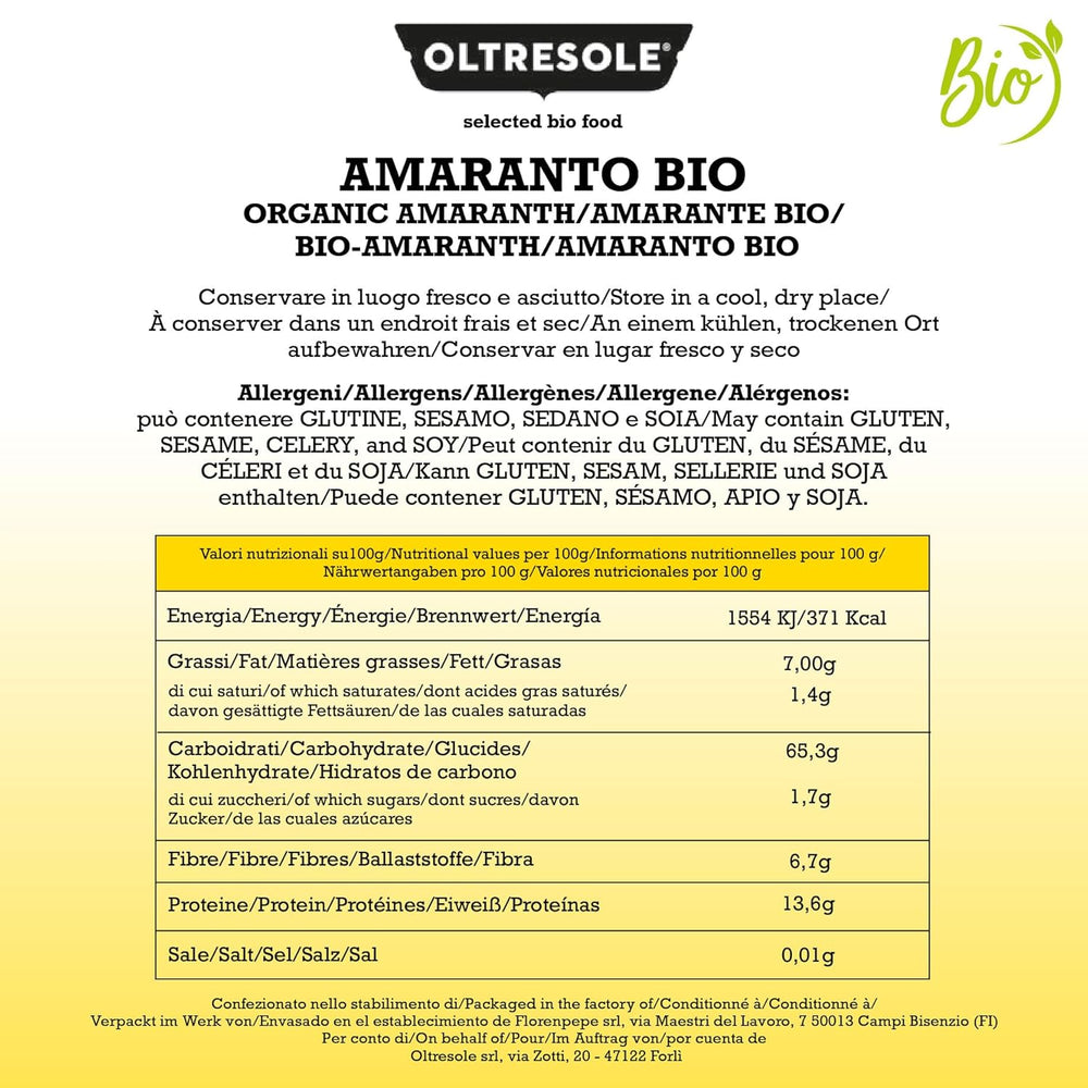 Amarante bio 5 kg, grains crus en grains, graines issues de cultures biologiques contrôlées, riches en fibres, minéraux et vitamines, forfait économique
