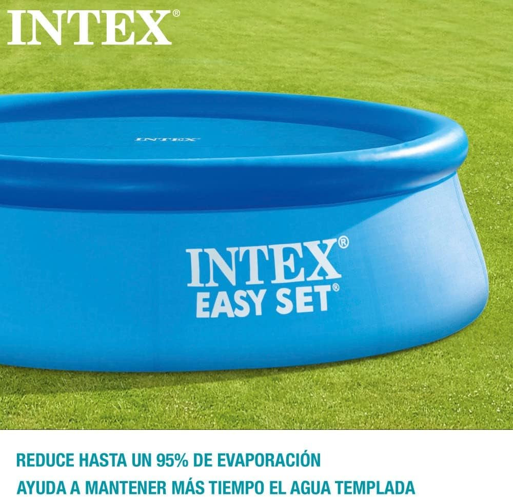 Bâche solaire pour piscine Intex Easy and Frame 305 cm de largeur, épaisseur de 120 microns, taille fabriquée : env. 290 cm, 28011 Bleu