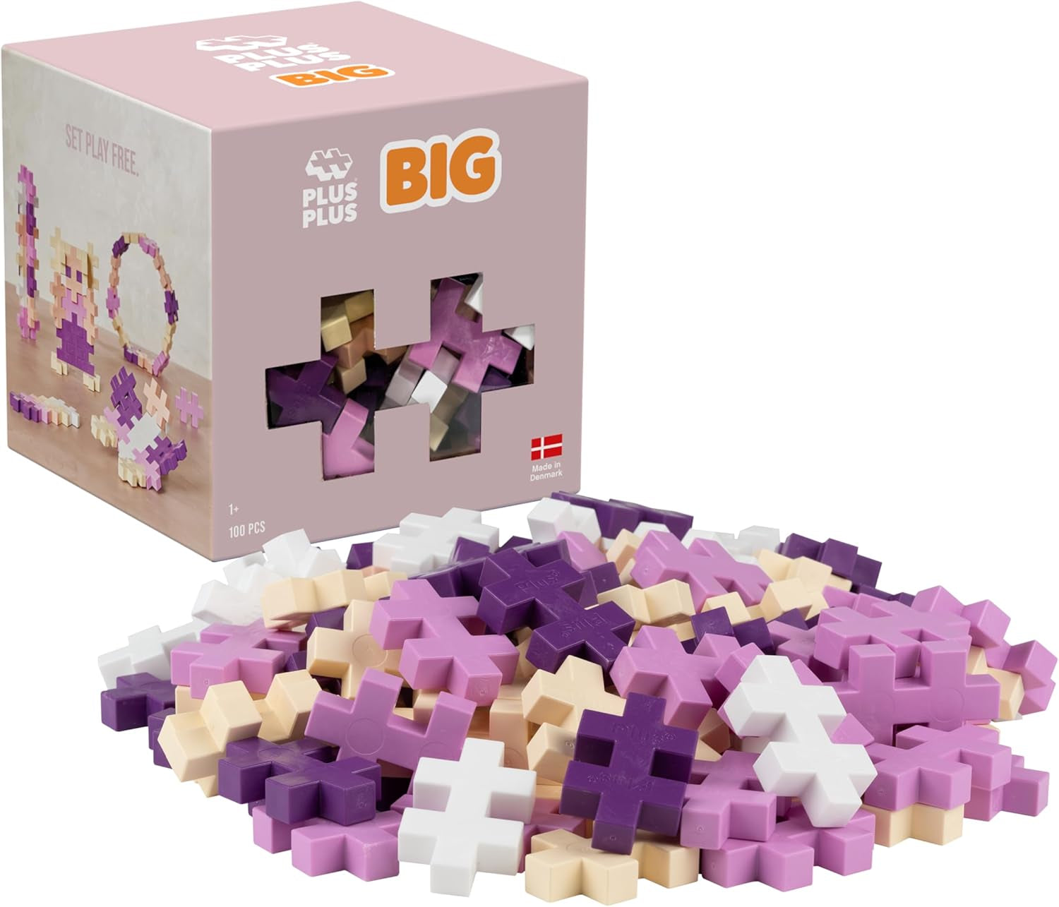 Plus-Plus 9603210 Geniales Konstruktionsspielzeug, Open Play Big Basic Mix, Bausteine-Set, 100 pièces, Mehrfarbig, Mehrfarbig