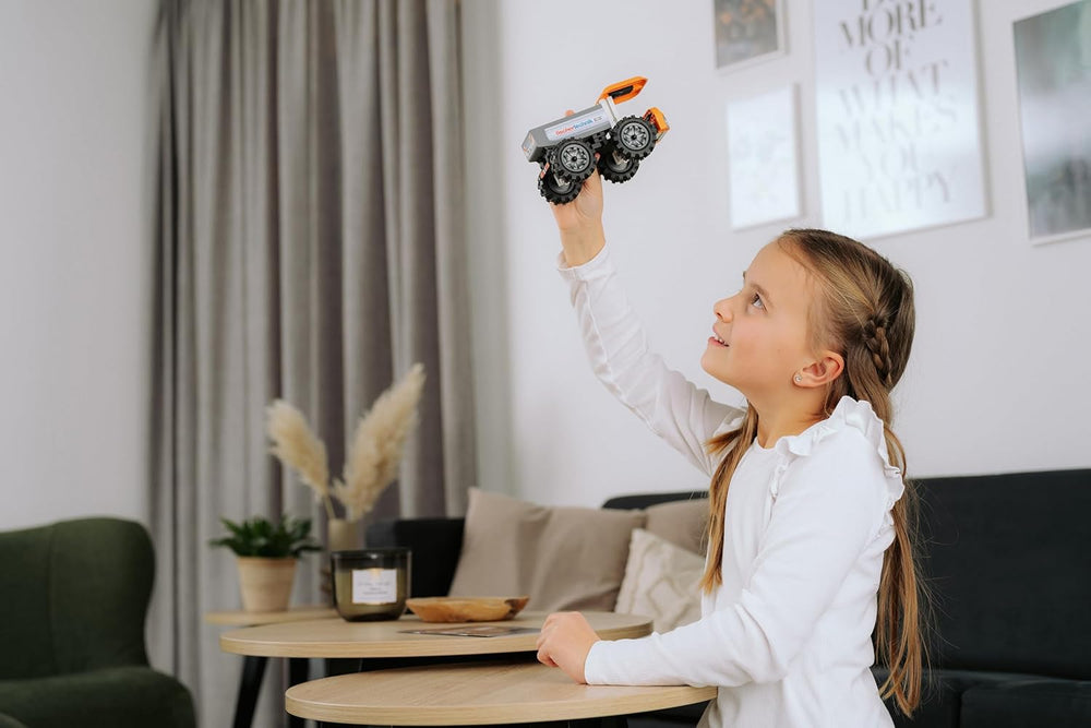fischertechnik Truck 576105 – Jeu de construction pédagogique, LKW-Spielzeug-Bausatz für Kinder ab 7 Jahren, orange