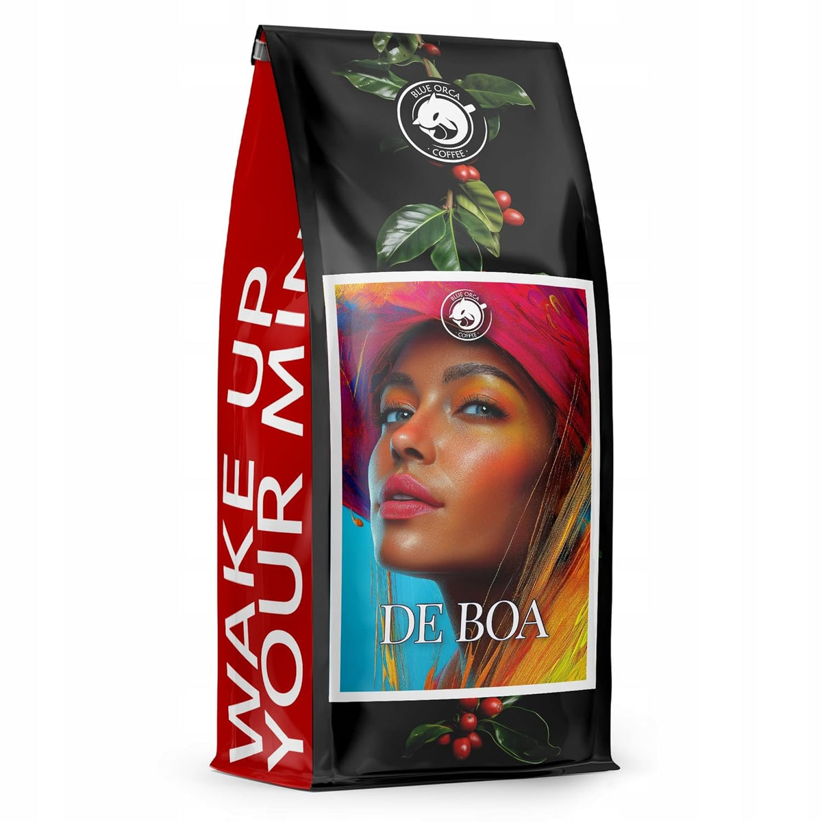 Café moulu DE BOA 1KG | 100% Arabica | avec des notes de chocolat et de noix | grains de café torréfiés moyennement, faible acidité | idéal pour les machines à expresso | Torréfaction de café Blue Orca