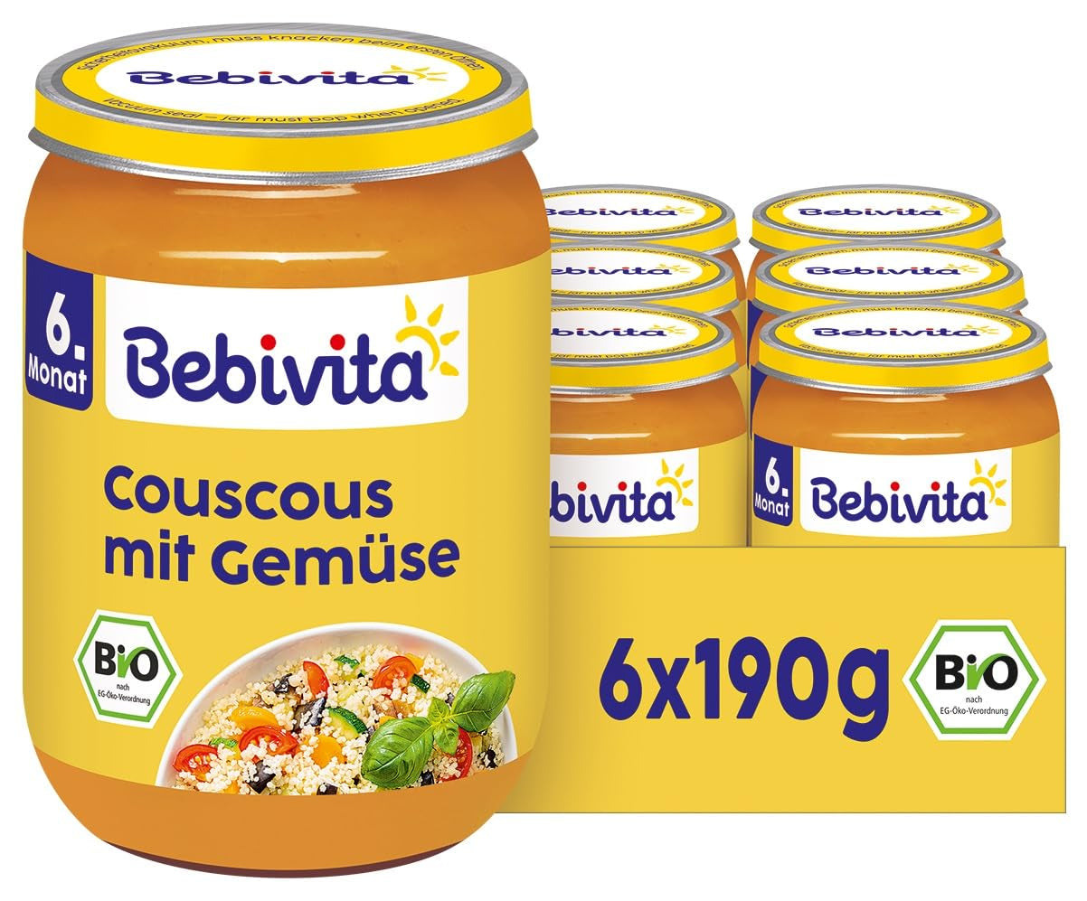 Repas à partir de 6 mois : Couscous et légumes, 190g, pack de 6 (6 x 190g)