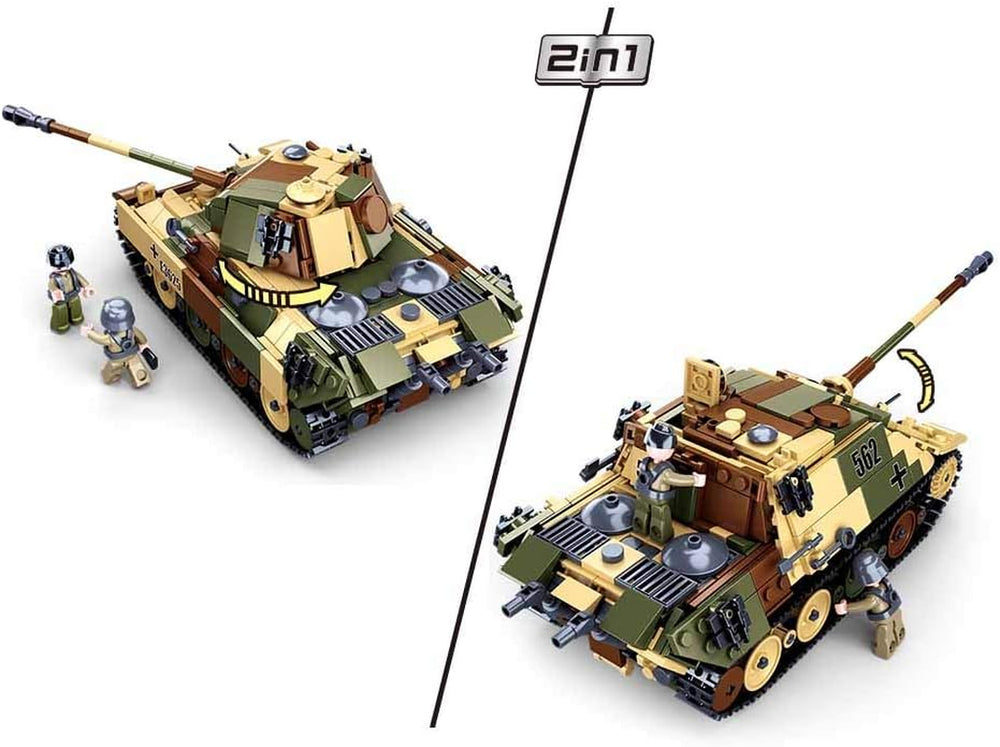 Sluban Klemmbausteine ​​​​WWII - Mittlerer Deutscher Panzer [M38-B0859], Spielset, Klemmbausteine, Soldaten, mit Spielfigur, Army WWII, carie, SL95719