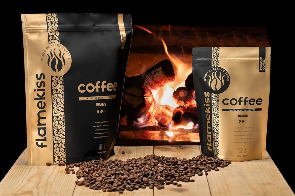 Café en grains 250 g – Grains d'espresso Arabica et Robusta de haute qualité, torréfiés à la main dans le bois, pour le goût plein et aromatique des grains de café