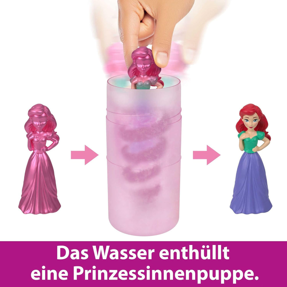 Disney Prinzessin-Spielzeug, Royal Color Reveal-Puppe mit 6 Überraschungen zum Auspacken, Freundschaft-Serie mit einer Figur aines Freundes, von den Disney-Films inspiré
