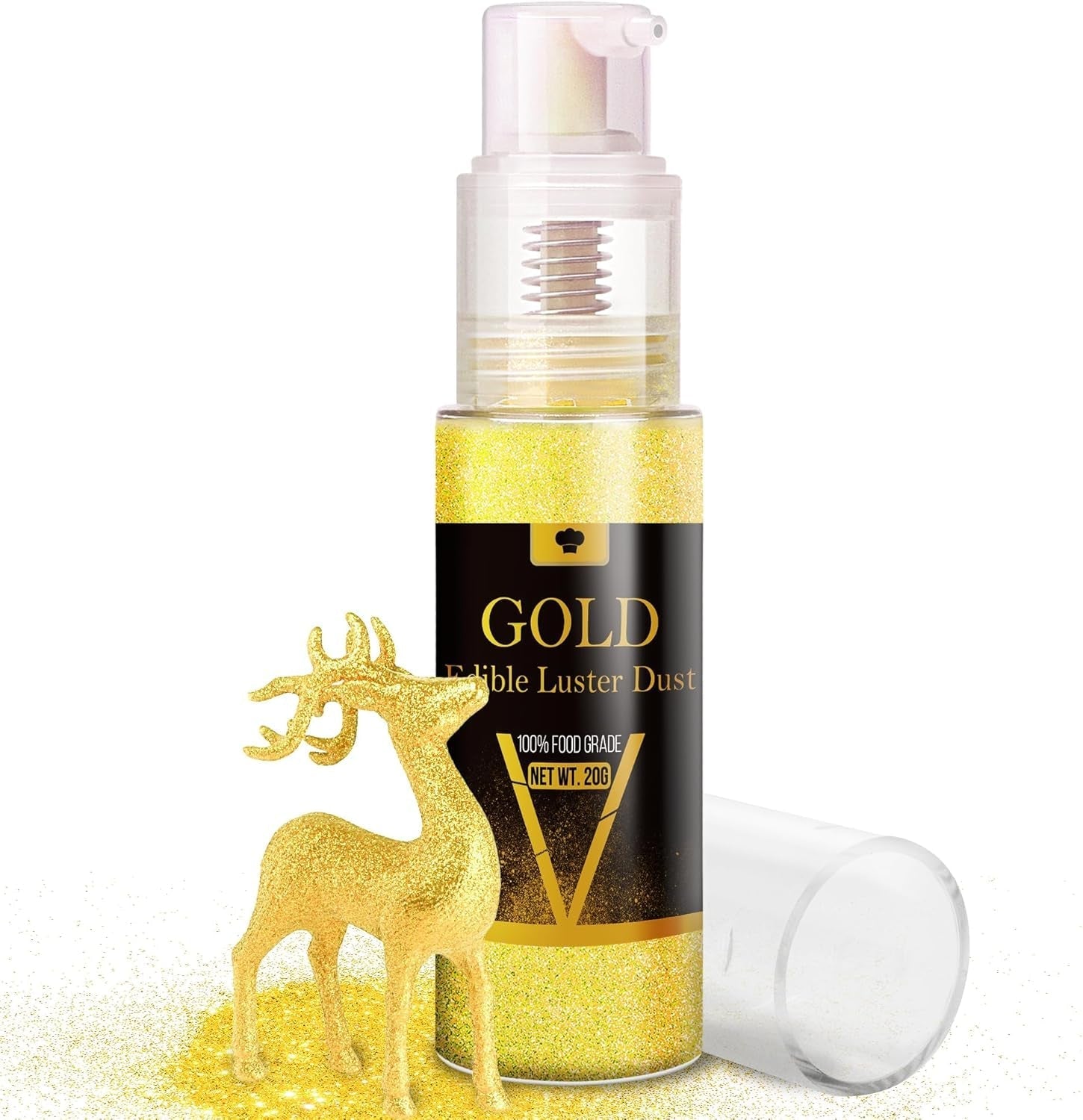 Ensemble de spray à paillettes comestibles – 20 g de poussière de paillettes irisées pour boissons, champagne, gâteaux – Colorant alimentaire métallique comestible pour cocktails, vin, liqueur, pâtisserie, gâteaux