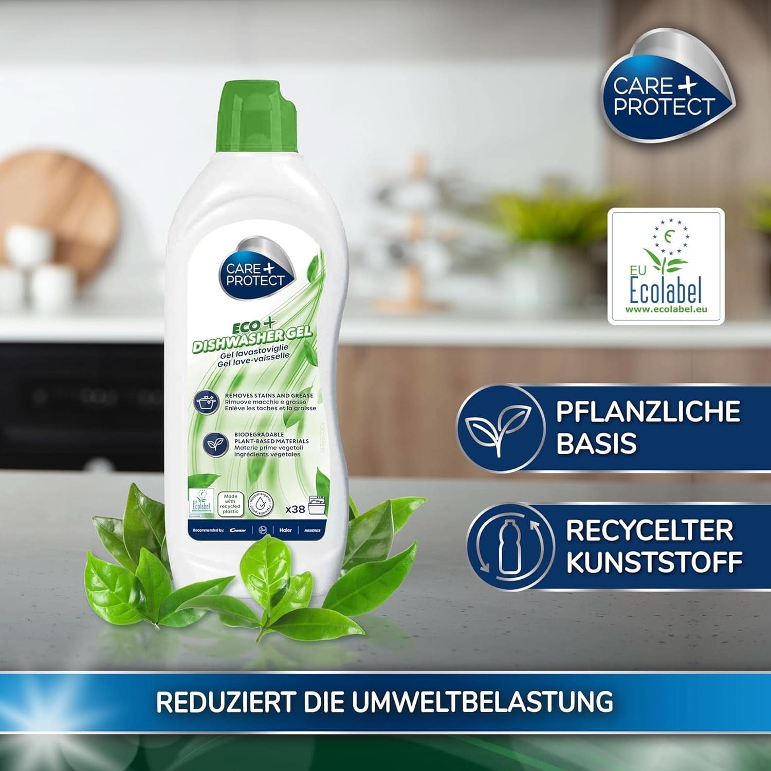 CARE + PROTECT - Gel écologique pour lave-vaisselle, hypoallergénique, 650 ml Naty Shop