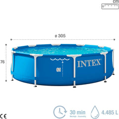 Piscine à ossature métallique 3 m x 76 cm avec pompe à filtre 4485 litres Bleu 305 x 76 cm 28202UK