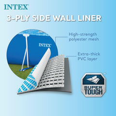 Intex 28271NP - Piscine hors sol rectangulaire avec cadre, 2282 L, acier et PVC, bleue, 260x160x65 cm