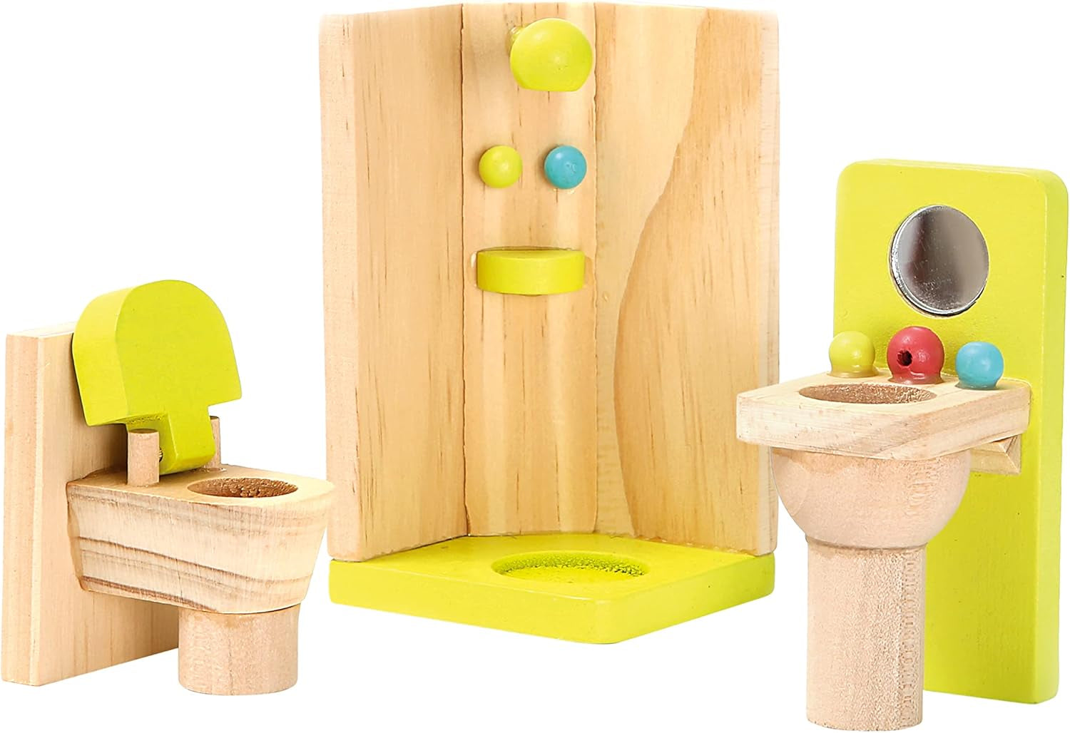 Casă de păpuși Bino, jucărie pentru copii de la 3 ani, jucărie pentru copii (casă mare de păpuși din lemn, 41 piese, 2 niveluri de joc, casă de joacă luxoasă cu accesorii și decorațiuni reale), multicoloră Casute de papusi Naty Shop