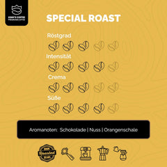 KING'S COFFEE - SPECIAL ROAST - 1 kg de grains d'espresso Barista Premium - Café à faible acidité - Torréfaction en petits lots en Italie - Le meilleur mélange Arabica-Robusta pour machines entièrement automatiques et porte-filtres