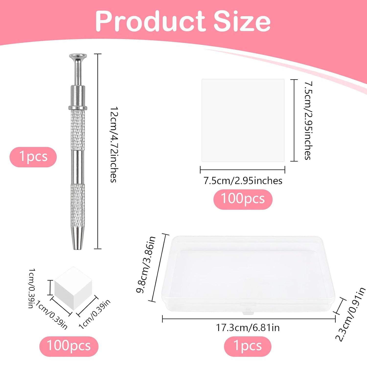 100Stks Latexfrei Nailart Schwämme, Ombre Nagelschwammpinsel, Nagelschwamm Mit Metallgreifer 100 Blatt Nailart-Mischpapier Aufbewahrungsbox, Maniküre Schwamm Applikator Für Farbverlauf Nailart