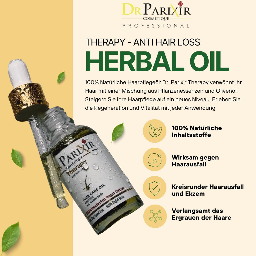 Sérum Anti-Chute Dr Parixir - Solution efficace à l'huile d'olive et au romarin, 30 ml | Réduit la chute des cheveux et renforce les racines des cheveux Naty Shop Hair Care