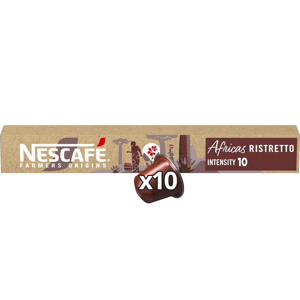 NESCAFÉ Farmers Origins Africas Ristretto 6 x 10 capsules de café - Capsules de café pour machines Nespresso